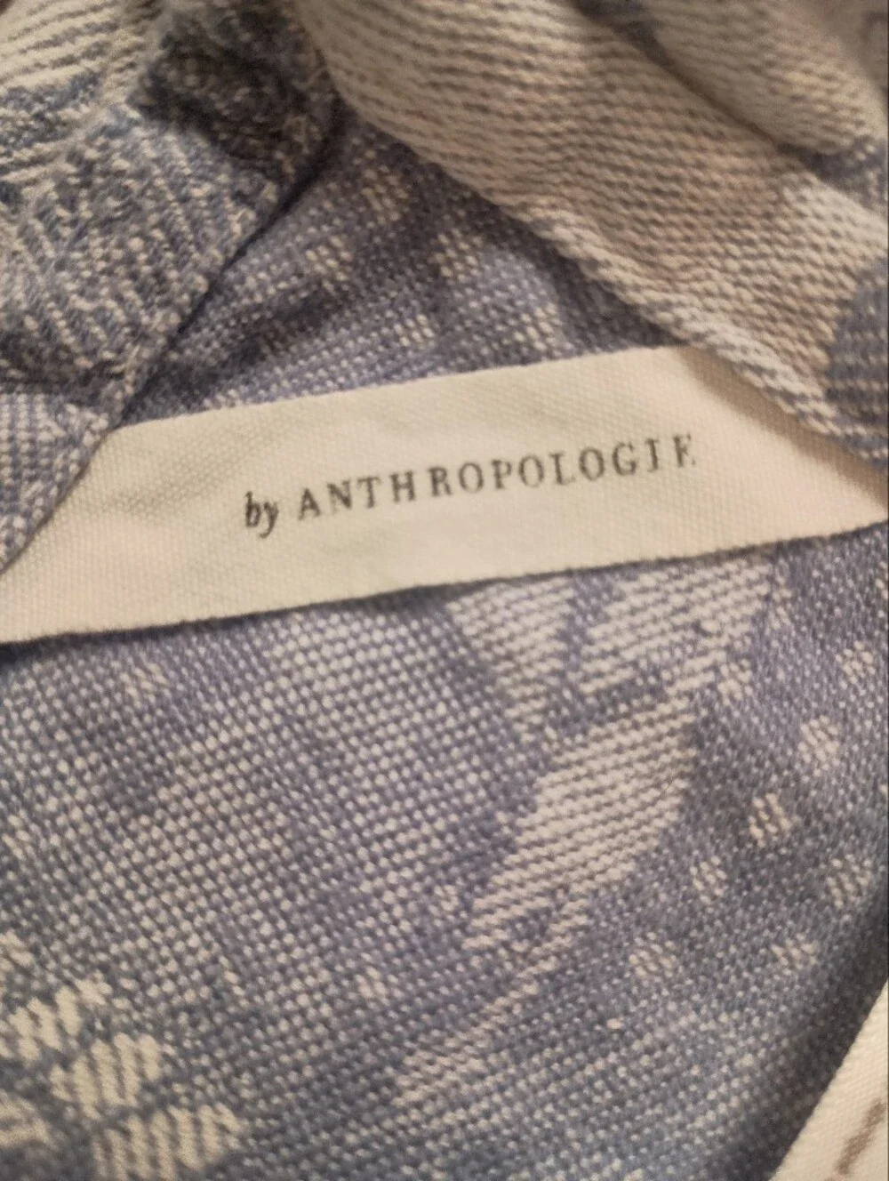 Anthropologie- Blue Floral Jacquard Tablecloth- Size 92